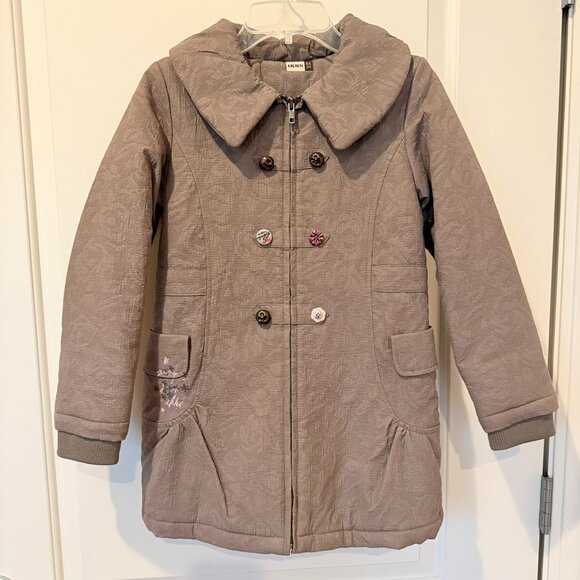 LN IKKS Jacquard Coat sz 8 (126)